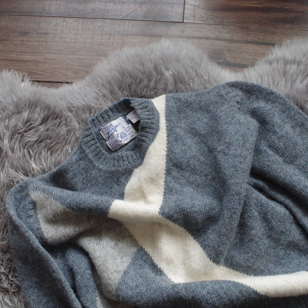 Vintage Wool Shetland  Men's Sweater By Club Europe